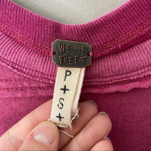 Free People Burnout Knit Top Pink Sz Small - Picture 6 of 11